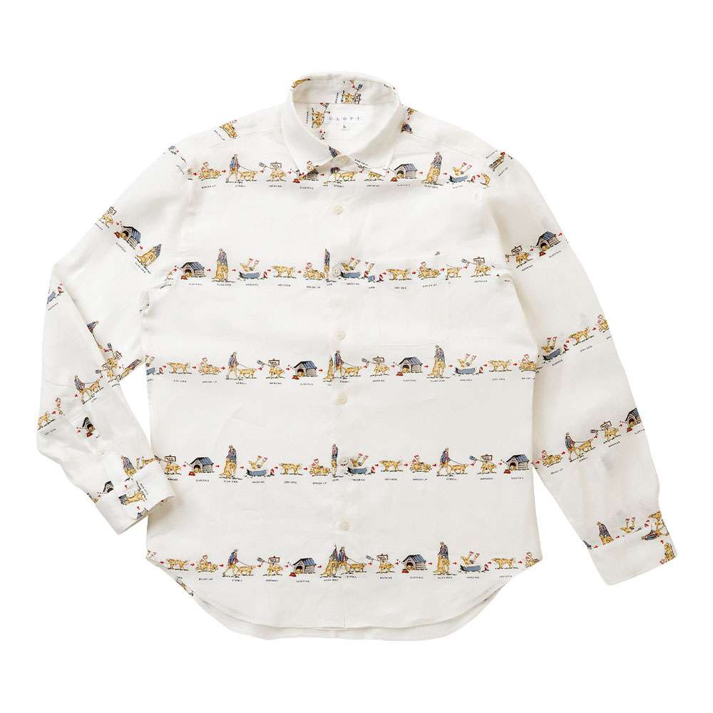 犬の散歩ホワイト