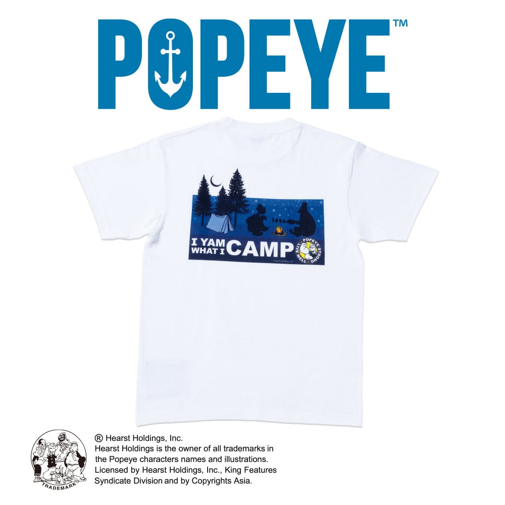 POPEYE(TM)Tシャツ CAMP（ホワイト）