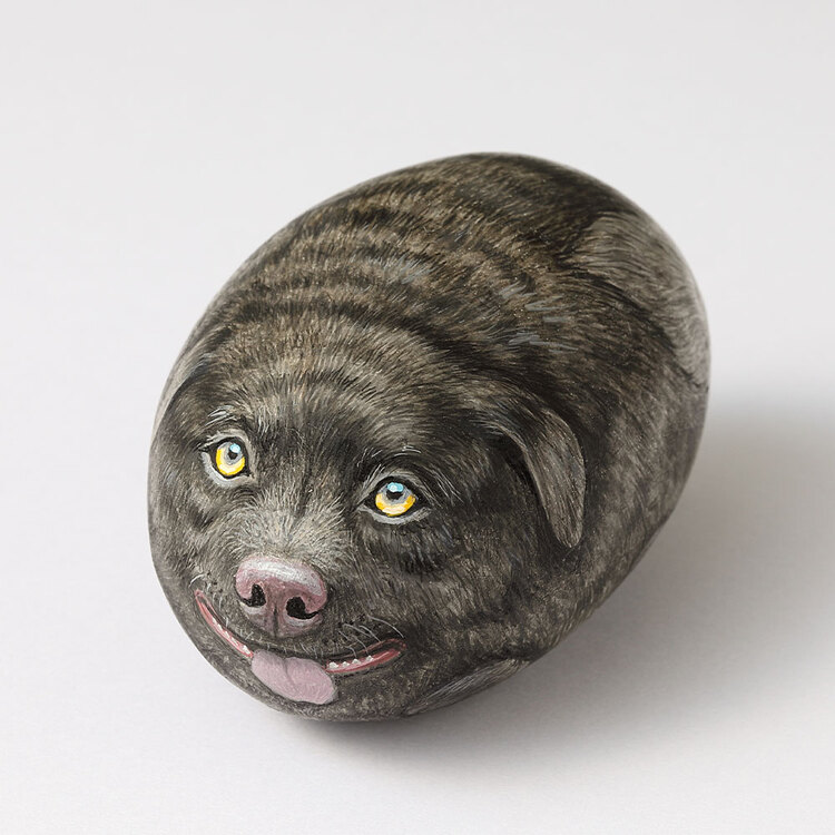 栗屋 近 ストーンアート／ゴールデンレトリバーブラック