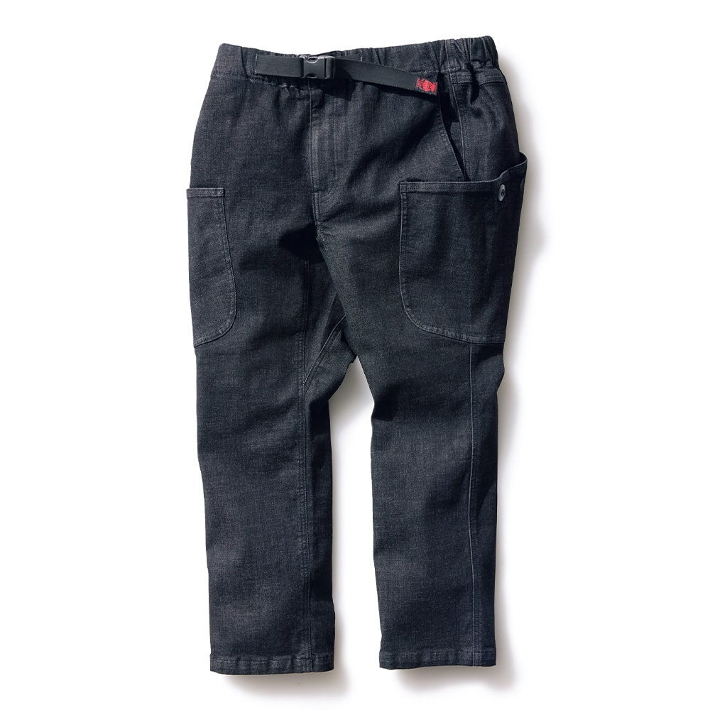 ブラックデニムクロップドパンツ