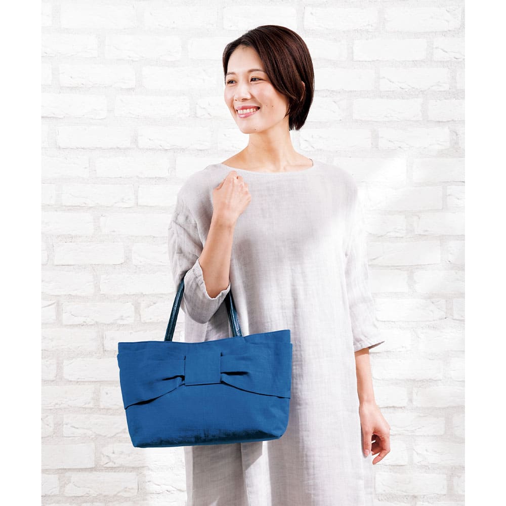 『花人日和』オリジナルリネンのリボンバッグ