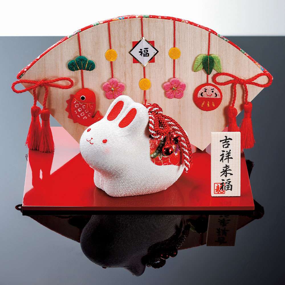 円満卯　扇面飾り