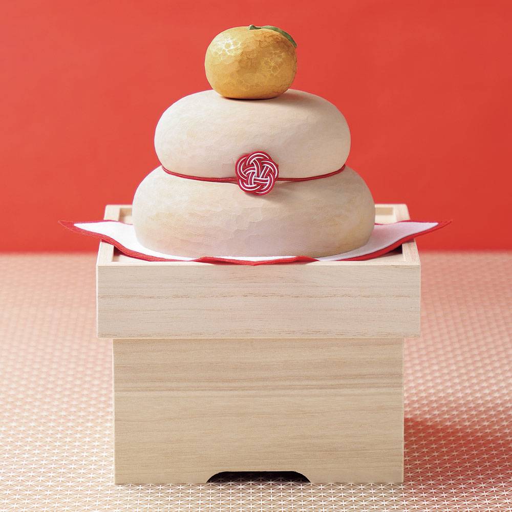 宝来宝来神社御祈祷「金運祈願の永世木彫り鏡餅」