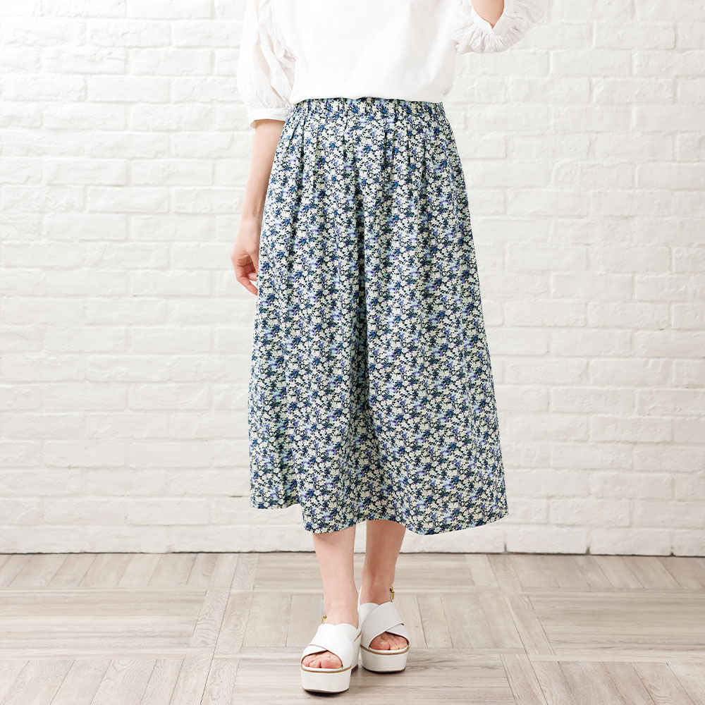 花柄Aラインギャザースカート