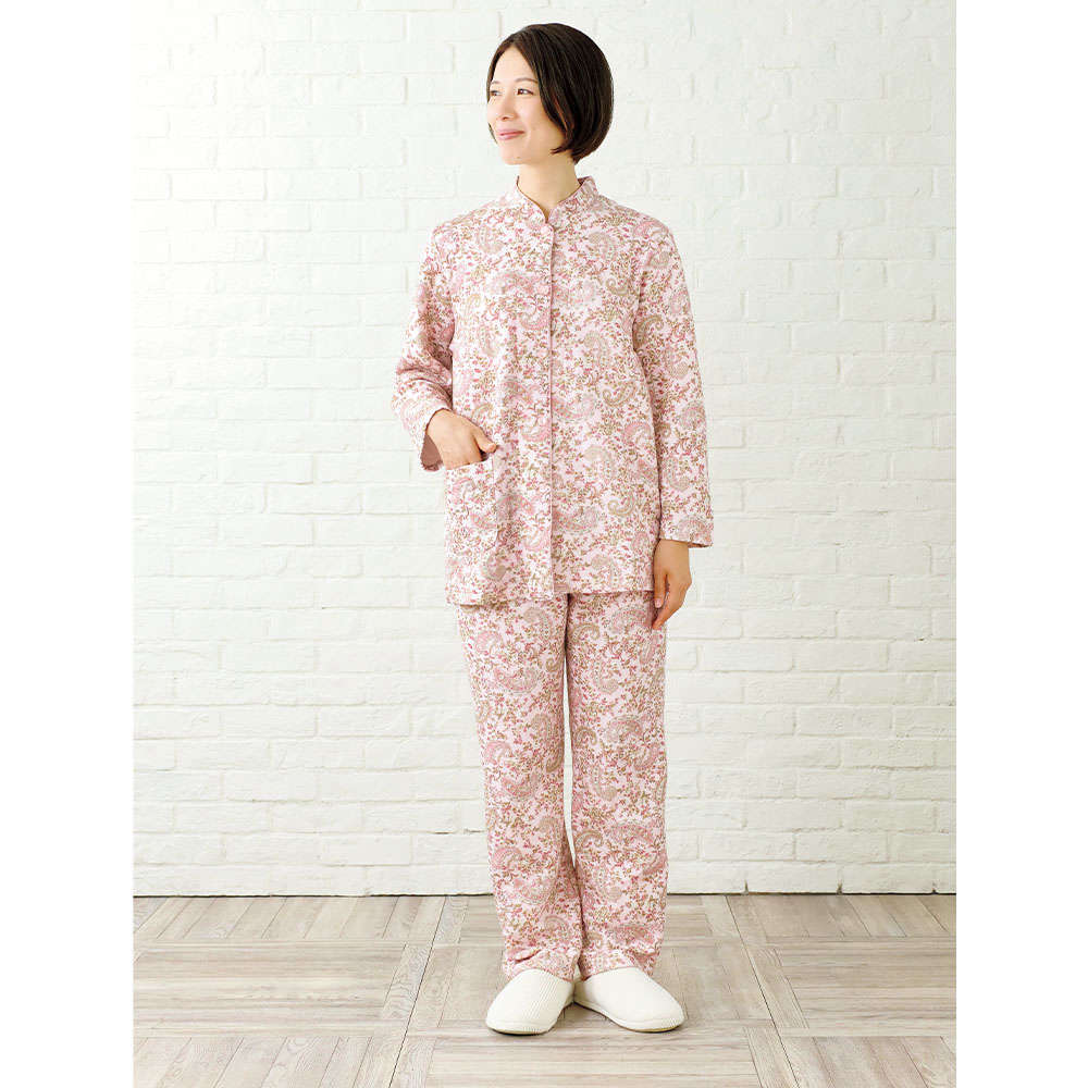 ソフトキルト花ペイズリー柄パジャマ