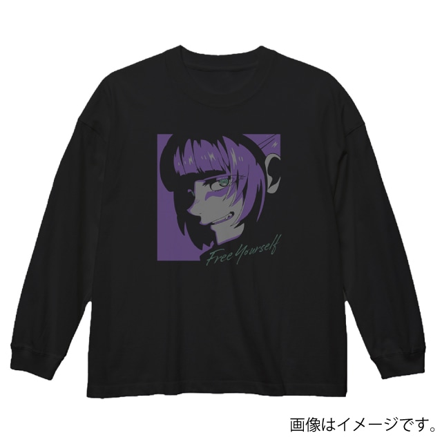 『よふかしのうた』 ナズナ ビッグシルエットロングスリーブ Tシャツ/BLACK
