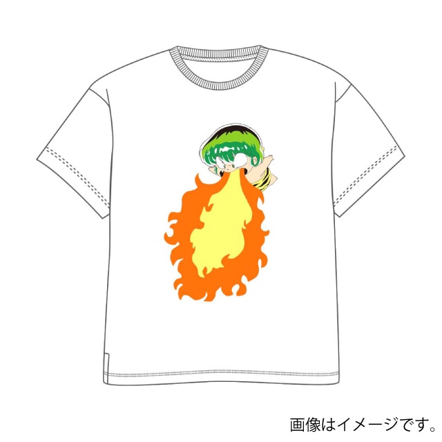 『うる星やつら』 　テンちゃん柄ビッグシルエットTシャツ ホワイト