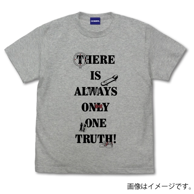 『名探偵コナン』 真実はいつも一つメッセージ Tシャツ Ver.2.0 MIX GRAY