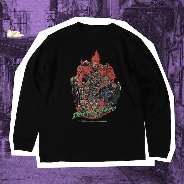 『ドロヘドロ』 煙ファミリーロングスリーブTシャツ ブラック