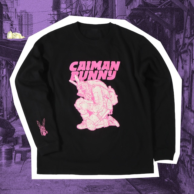 『ドロヘドロ』 ウサギ耳カイマンロングスリーブTシャツ ブラック