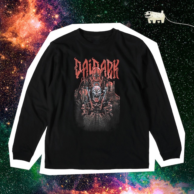 『大ダーク』 4匹の害悪大集合ロングスリーブTシャツ ブラック