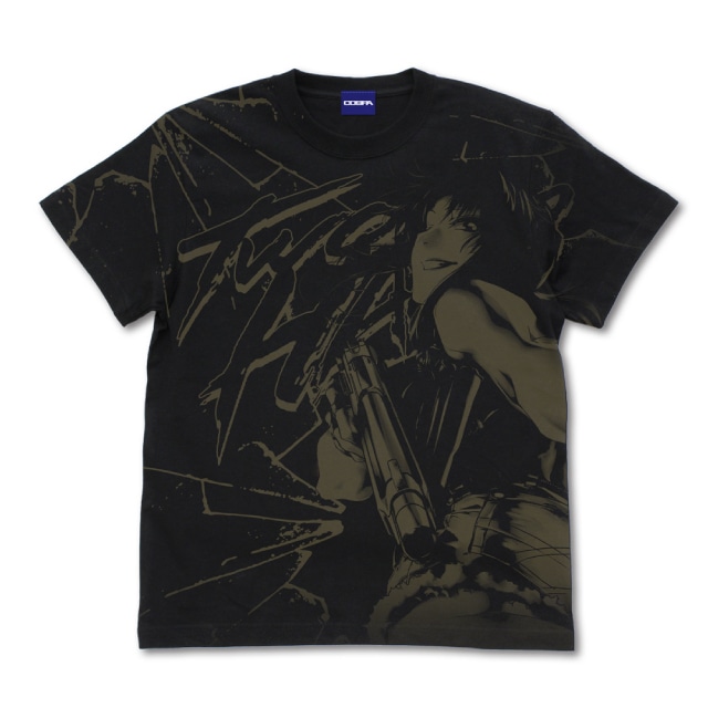 『BLACK LAGOON（ブラックラグーン）』 レヴィ オールプリントTシャツ/BLACK