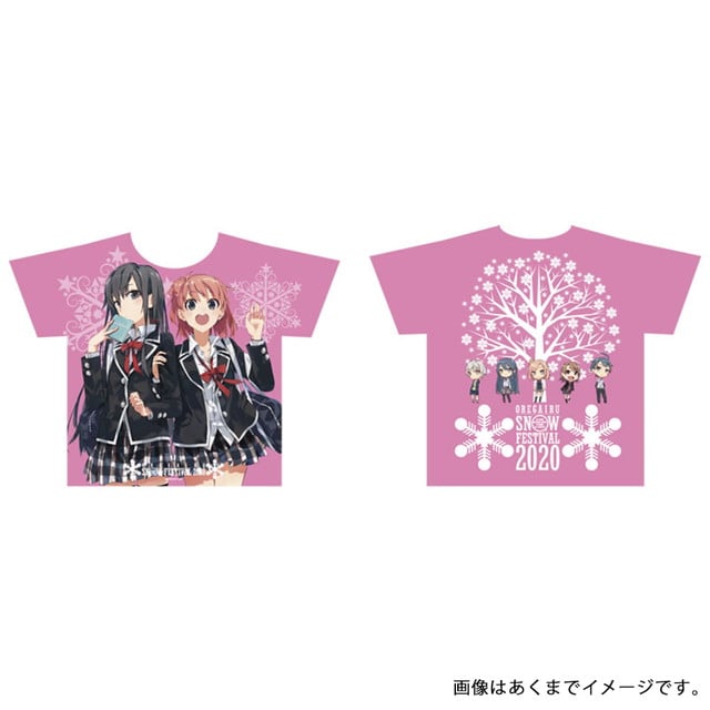 やはり俺の青春ラブコメはまちがっている。 フルカラーTシャツ ピンク 結衣＆雪乃