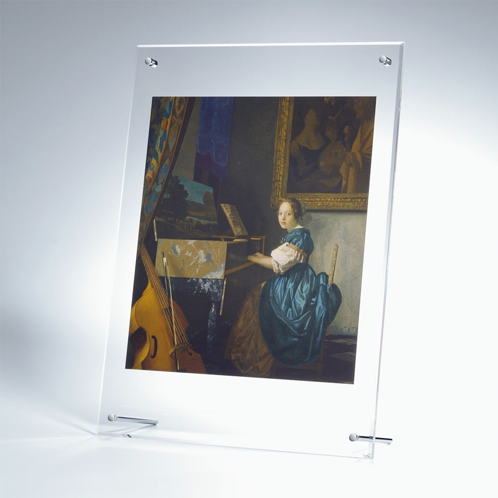 複製画「ヴァージナルの前に座る若い女性」/アクリル